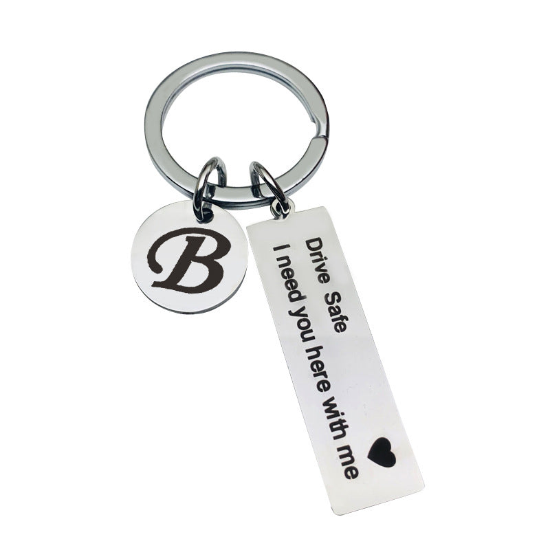 Drive Safe Stainless Steel Keychain