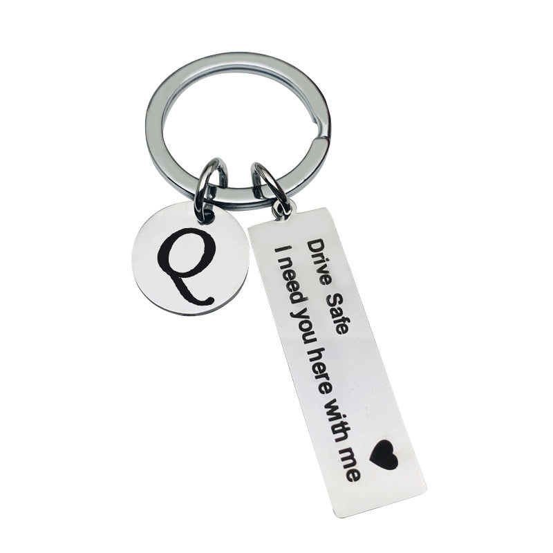 Drive Safe Stainless Steel Keychain