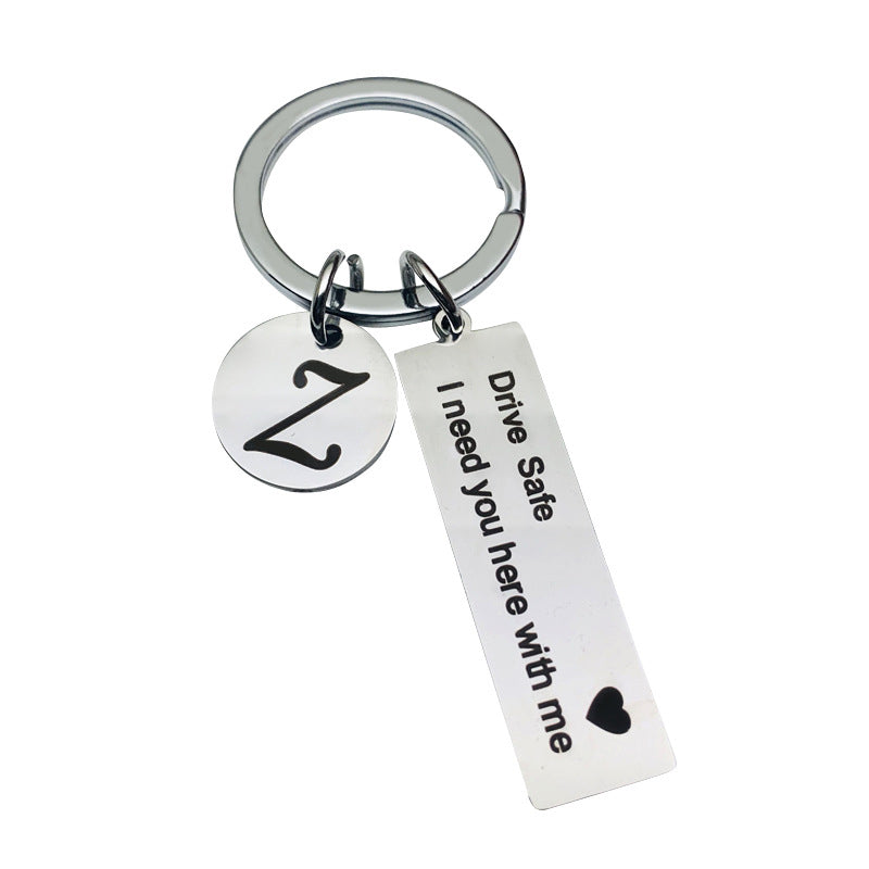 Drive Safe Stainless Steel Keychain