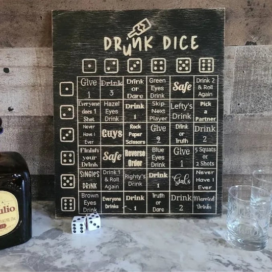 Don't go home tonight Dice Drinking Game