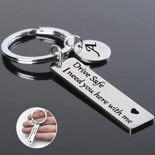 Drive Safe Stainless Steel Keychain